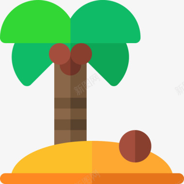 平坦椰子树热带4平坦图标图标