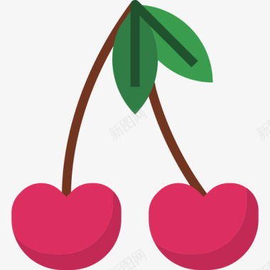樱桃水果和蔬菜10扁平图标图标