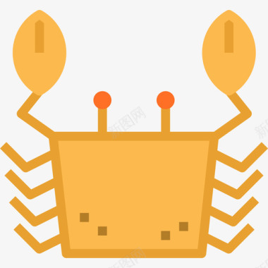 螃蟹动物和食物3扁平图标图标