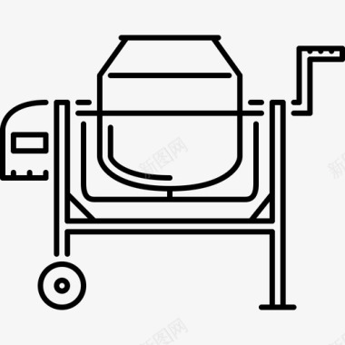 混凝土振动器混凝土搅拌机8号楼直线图标图标