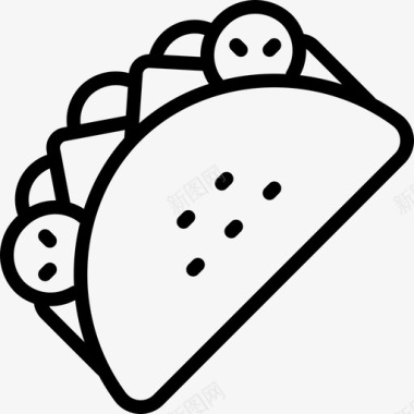 墨西哥玉米卷美食家直系图标图标