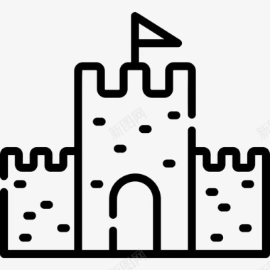 夏令营总动员沙堡13号夏令营线性图标图标