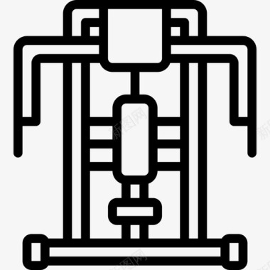 压力机健身器材16线性图标图标