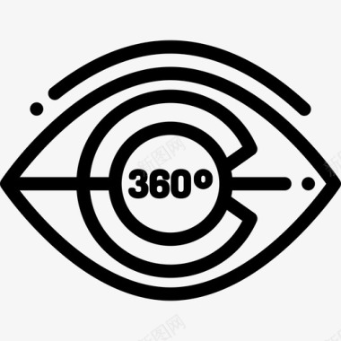 360全景360度虚拟现实35线性图标图标