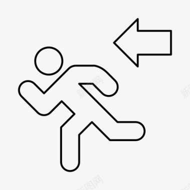 跑的人退出箭头方向图标图标