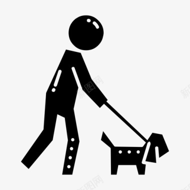 遛狗宠物道路图标图标