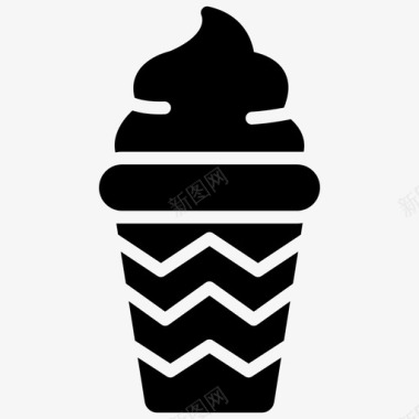 冰淇淋奶油蛋卷甜点图标图标