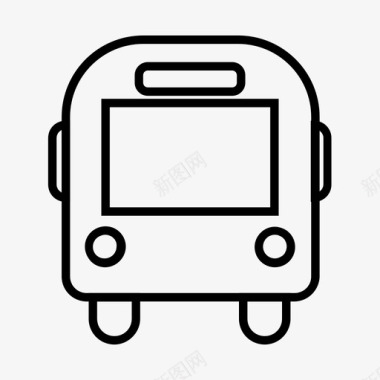 公共标识红学校公共汽车大学图标图标