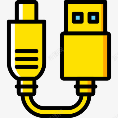 HDMI接线Hdmi连接器电缆4黄色图标图标