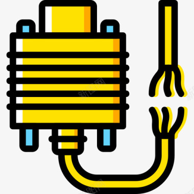 电缆断开连接器电缆4黄色图标图标