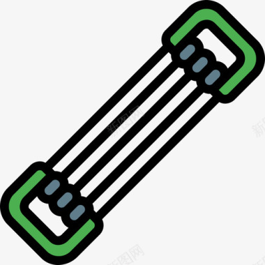 各种健身器材阻力带健身器材13线性颜色图标图标