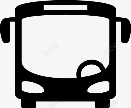 公共标识红公共汽车陆运客运图标图标