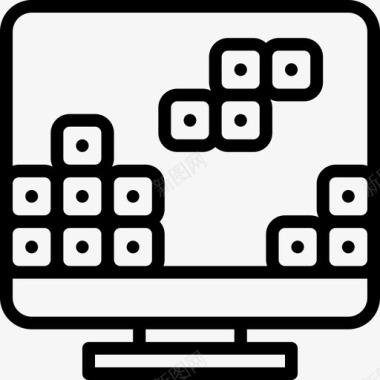 俄罗斯方块风格俄罗斯方块游戏开发2线性图标图标