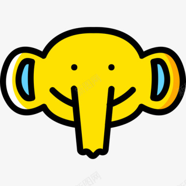 大象表情符号15黄色图标图标