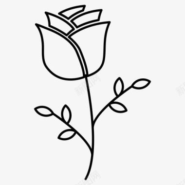 玫瑰鲜花爱情图标图标