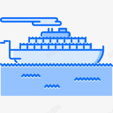 行驶的船船56号运输机蓝色图标图标