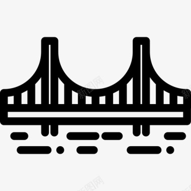 桥梁城市元素8线形图标图标