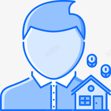房地产房地产62蓝色图标图标