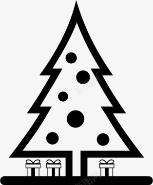 圣诞节贺卡设计圣诞节圣诞树假日图标图标
