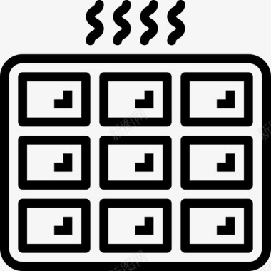 华夫饼华夫饼快餐26直系图标图标