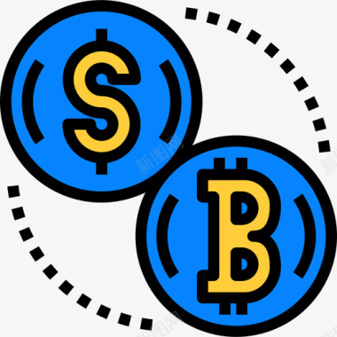 交换交换加密货币5线性颜色图标图标