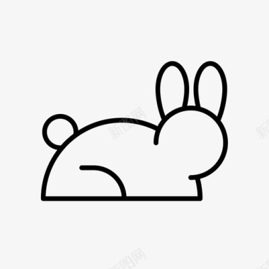 兔子动物线条图标图标