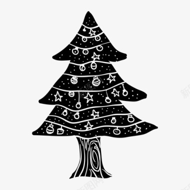 圣诞海报设计圣诞树松树图标图标