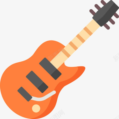 电吉他乐器12扁平图标图标