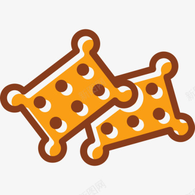 饼干蛋糕和面包店3线性颜色图标图标