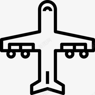 飞机航空运输直线运输图标图标