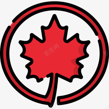 加拿大航空运输标志线颜色图标图标