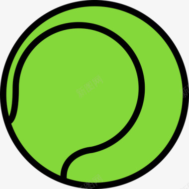 网球网球户外活动9线性颜色图标图标