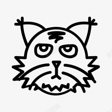 暴躁的猫胡须挪威森林猫图标图标