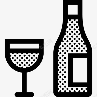 酒杯和酒瓶酒杯酒水图标图标