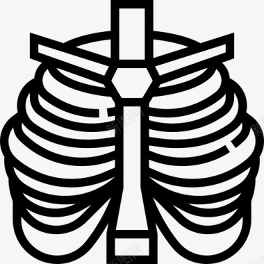 胸部人体器官2线性图标图标