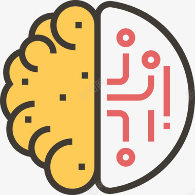 人工智能科技人工智能黄影图标图标