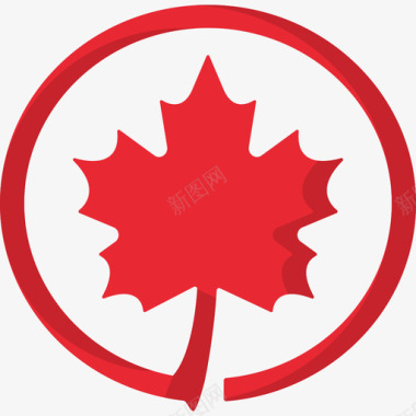 加拿大航空运输标识3扁平图标图标