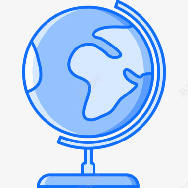 地球仪32学校蓝色图标图标