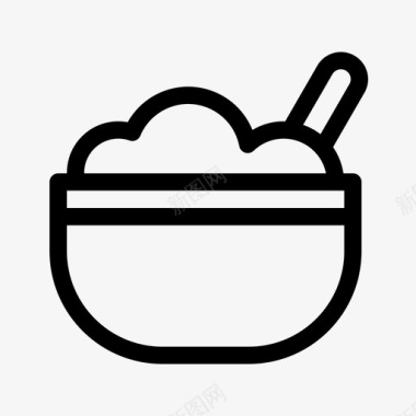 麦片粥早餐燕麦粥图标图标