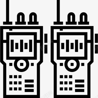 蓝牙通信对讲机通信71线性图标图标