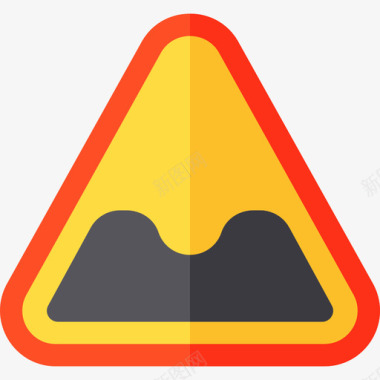 道路禁令标志坑洞信号和禁令3平坦图标图标