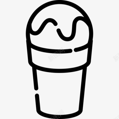 冰淇淋夏季食品饮料3线性图标图标