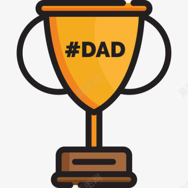 父亲与儿子奖杯父亲节2直线颜色图标图标