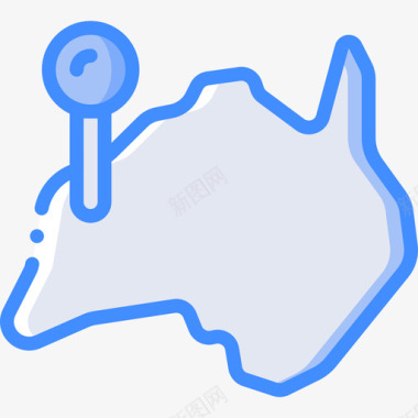 澳大利亚地理4蓝色图标图标
