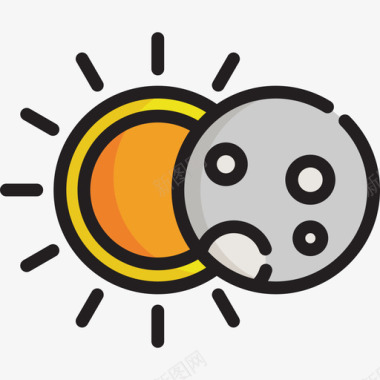 日食天气51线颜色图标图标