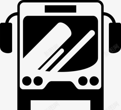 公共标识红公共汽车陆运客运图标图标