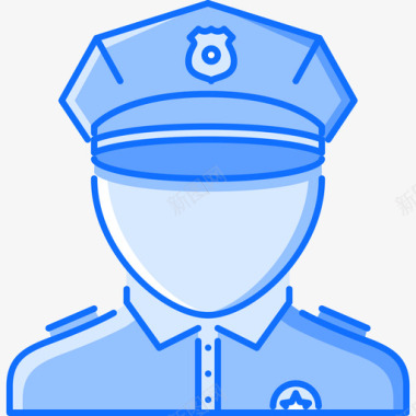 警察7号法律蓝色图标图标