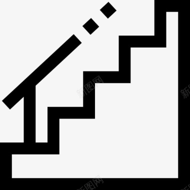 直线楼梯室内和家具图标图标
