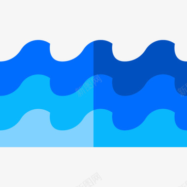 古典波浪波浪自然38平坦图标图标