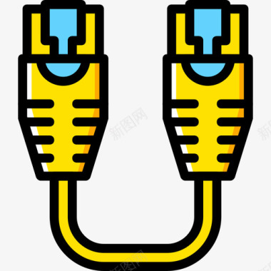以太网连接器电缆4黄色图标图标